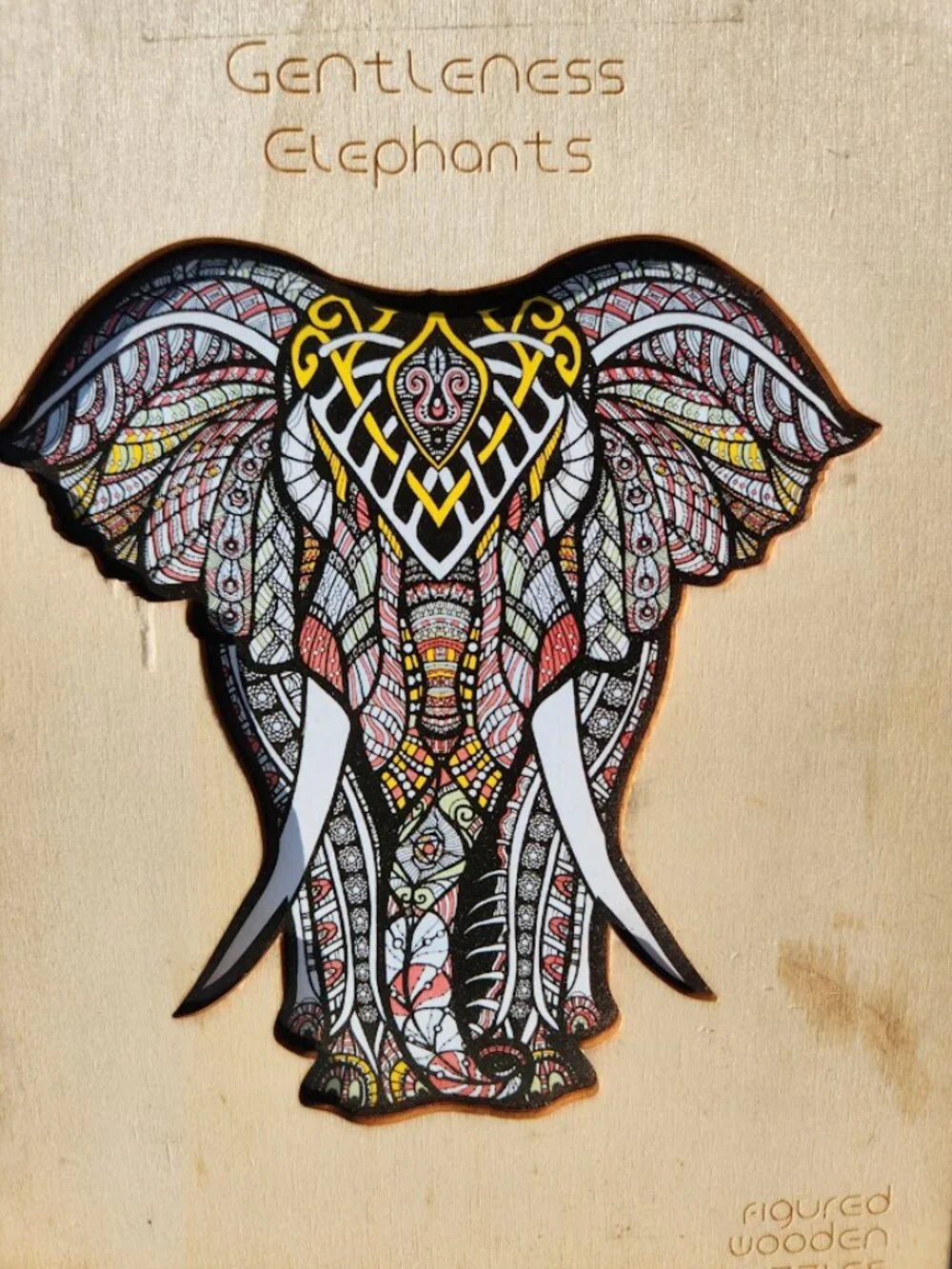 Wooden Puzzle Wood Jigsaw Puzzle Elephant Gentleness Elephants 328 Pieces laser